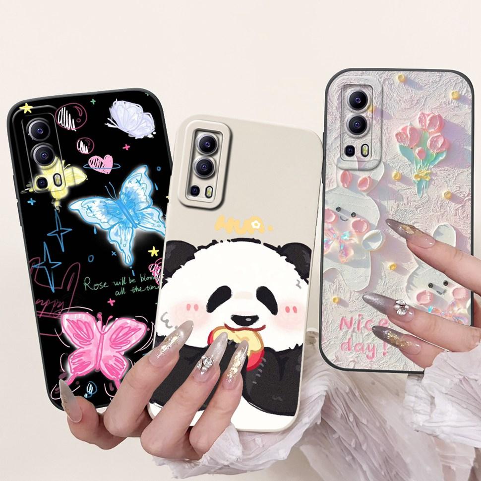 For Vivo Y72 5G Casing V2041 Colorful Flower Cartoon Cover Silicone Soft TPU Phone Case For Vivo Y 72 Y72  5G Coque Fundas Capas
