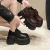 Coarse-leather Women's New Style Versatile Height-increasing Shoes