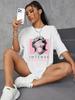 Unisex INTENSE FEELINGS Street Hip Hop Female T-Shirts Loose Oversize Short Sleeve Soft Soft Tops Summer Breathable Tee Clothing