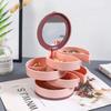 Multifunctional Rotating Jewelry Storage Box, 4 Layer Storage with Mirror Storage Box, Earrings Necklace Jewelry Dust-proof Box