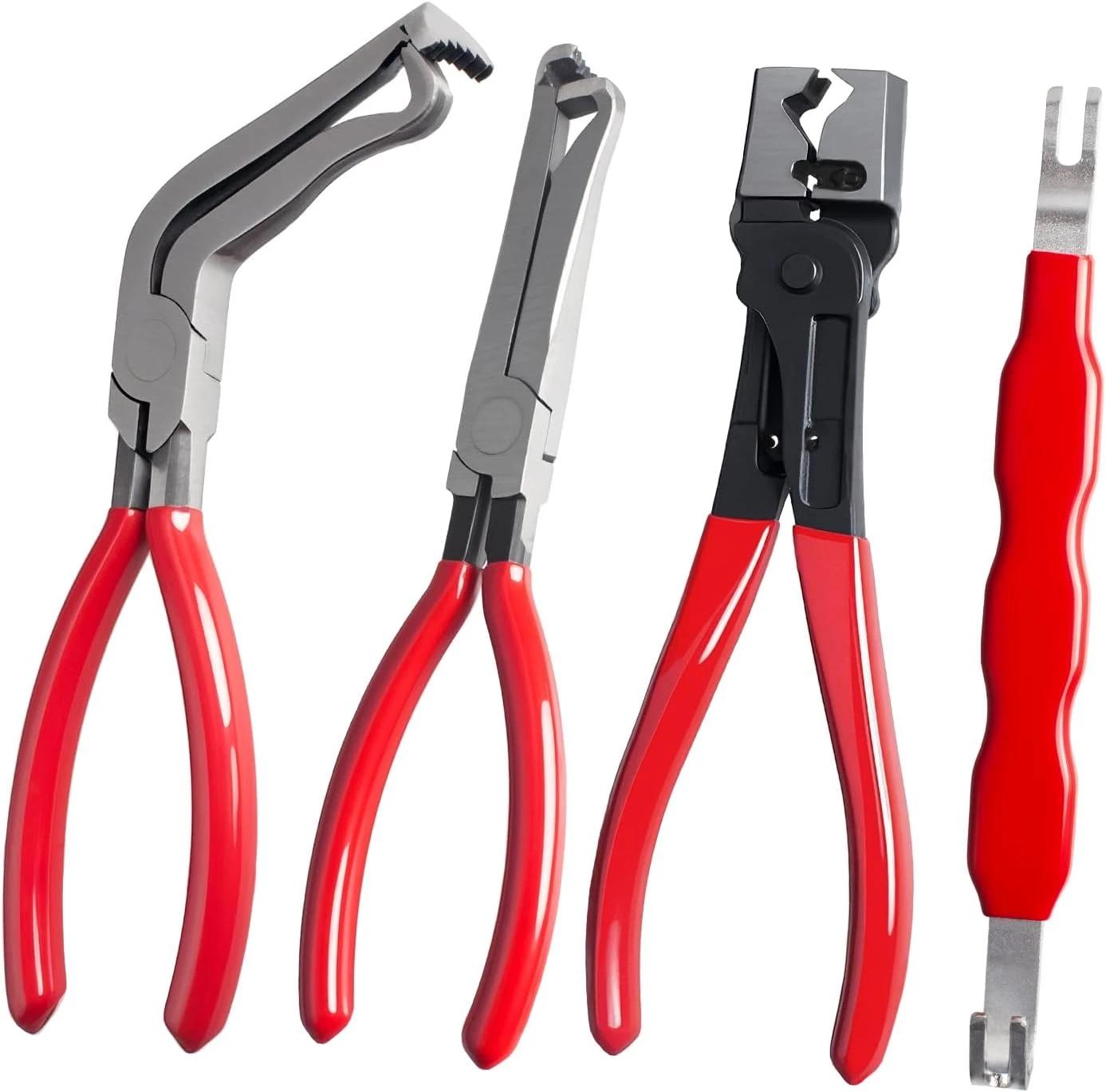 

4PCS Electrical Disconnect Pliers Tool Kits Cars Electrical Connector Separator Multi-Purpose Pliers For Separating Oil Pipes красный
