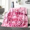 Coperta di Flanella Pantera Rosa Personalizzata con Nome per Super Morbidezza, Comfort e Calore. Ideale per Viaggi, Letto, Divano