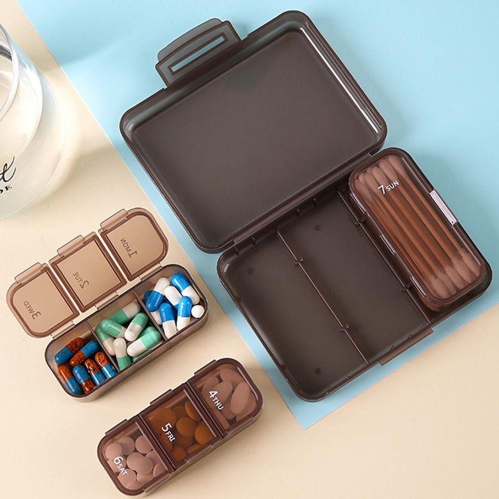 

Пыленепроницаемый 7-дневный ящик для таблеток с уплотнением, органайзер для таблеток, ювелирных изделий, коробка для хранения мелких предметов