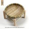 Handmade Bamboo Woven Basket Set - Round Winnowing Basket and Snack Plate for Hotel or Restaurant Use