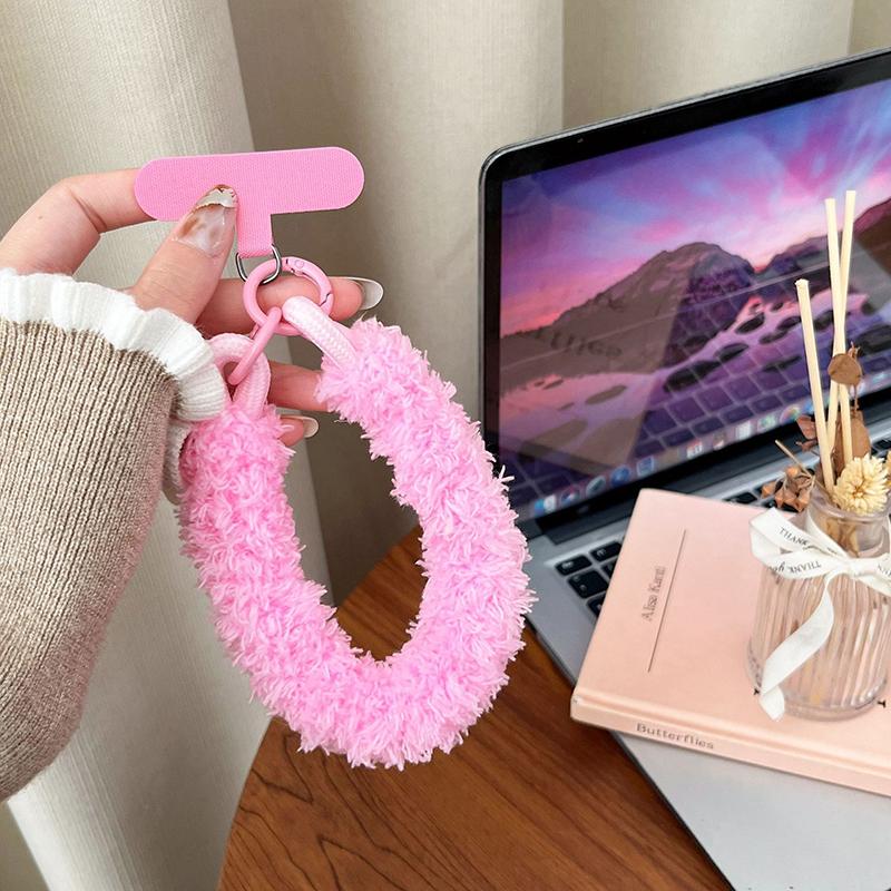 

Winter Warm Mobile Phone Wrist Strap Cell Accessories With Patch Exquisite Anti-Lost Cellphone Chain Colorful Phone Chain A2