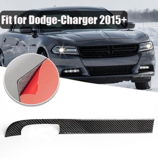 Fits Dodge Charger 2015~2023 Carbon Fiber Storage Box Stripe Sticker Cover Trim