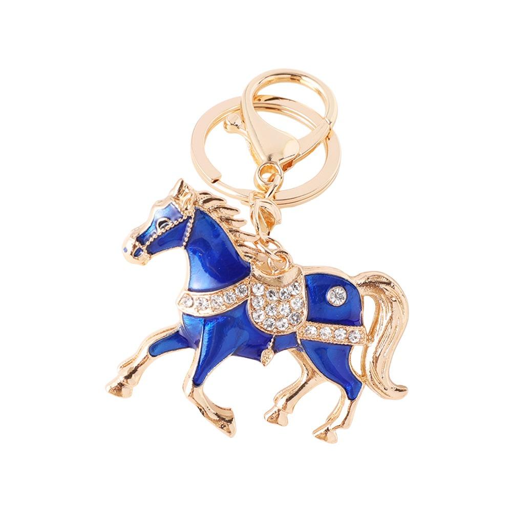 Традиционный брелок-лошадь по знаку зодиака, подвеска для сумки со стразами, стильный значок животного по знаку зодиака, День Рождения синий