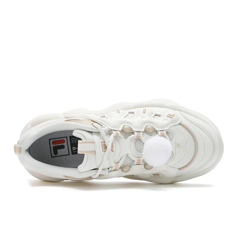 Fila PEASE Cushioning, Wear Resistant Low Top Chunky Sneakers Women's Milk White F12W512151FGF