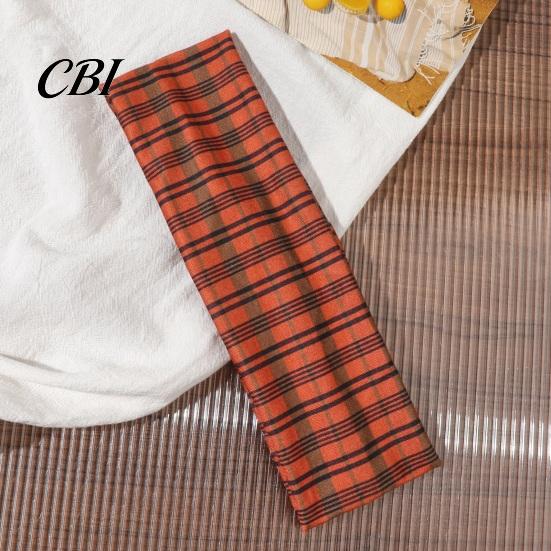 Exercise Sweat Wicking Band American Retro Style Headband, Plaid Print Stretchy Hair Band, Wide Fitness Headband Bundle Design Hot Girl Casual