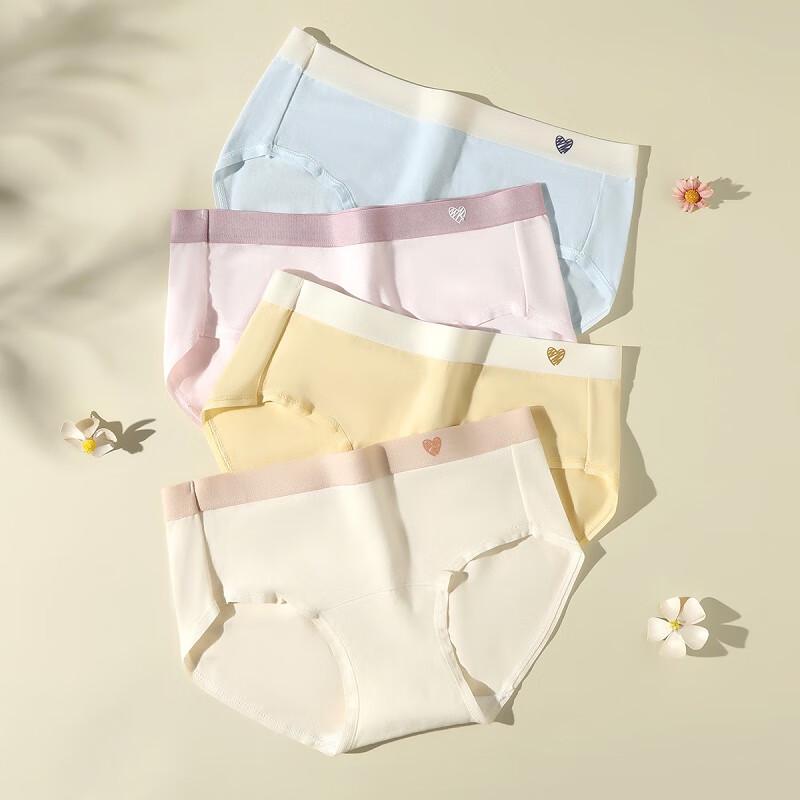 Fenteng Girls' 2025 Cotton Breathable Mid-Waist Briefs (4-Pack)