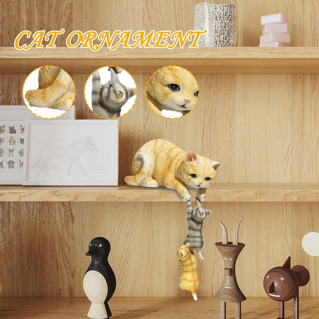 Cat Figurines Cat Statue Cute Animal Figurines Cute Resin Sculpture Animal Ornament Home Decorations Bookshelf Decor Room Decor
