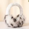 Windproof Leopard Print Earmuffs Plush Winter Thicken Earflap Foldable Ear Cover  Cold Weather
