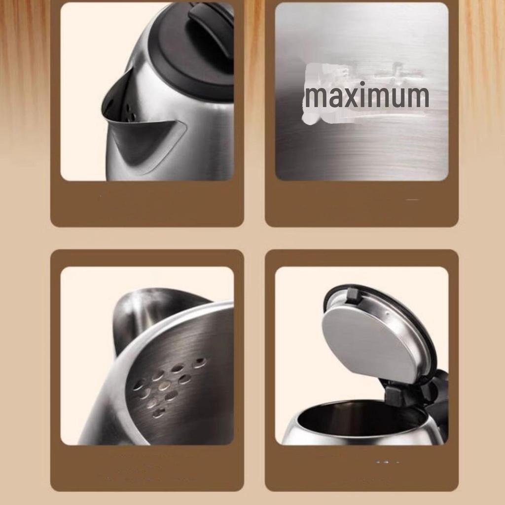 304 Stainless Steel Electric Kettle with Auto Shut-Off, British and European Standard