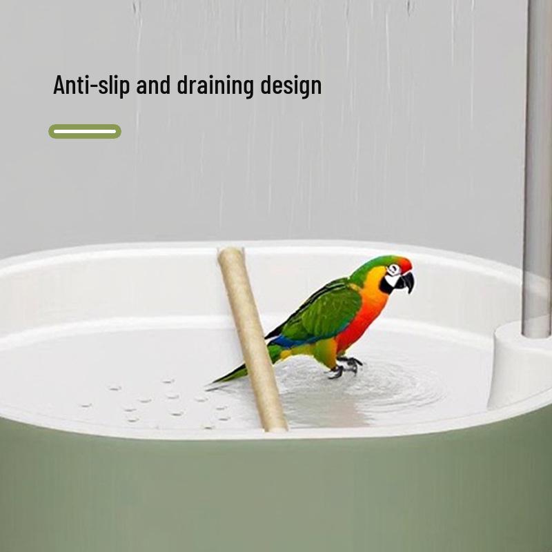 Large Bird Bath Basin for Parrots, Budgerigars, and Cockatiels – Built-in Birdcage Bathing Accessory