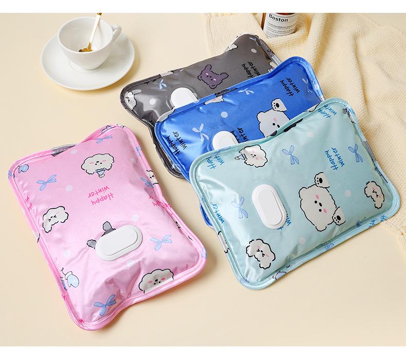 Rechargeable Electric Heating Hot Water Bag - Plush Hand Warmer for Belly Warmth