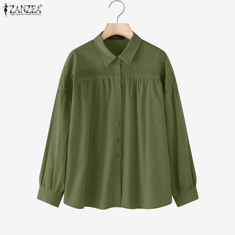 ZANZEA Dámská ležérní halenka s dlouhým rukávem s dlouhým rukávem