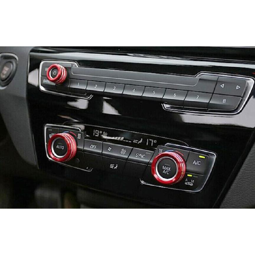 For BMW X2 F39 Cover 2018- Red Aluminum Console Air Conditioner Button Knob