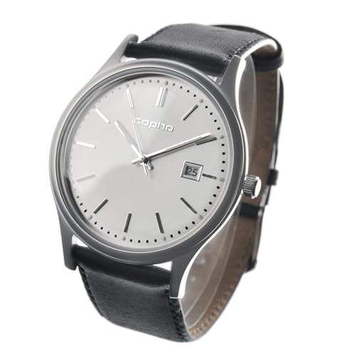 Kopha Dress Watch, Scandinavian Design, Battery-Operated Quartz Movement, Officially Imported, SLIM CLASSIC 42, Slim Belt, White x Black, Men's