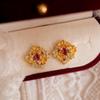 Monet Garden Style Oil Painting Baroque Pearl Earrings - French Court Inspired Light Luxury Accessories