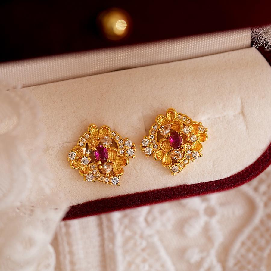 Monet Garden Style Oil Painting Baroque Pearl Earrings - French Court Inspired Light Luxury Accessories