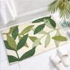 Green Leaves Flocking Bath Mat Non-slip Absorbent Microfiber Bathroom Rug Home Entrance Door Mat Super Soft Bath Carpet Tapijt