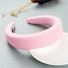 Diadema para mujer, diadema de ala ancha de Color Makaron, aro para el pelo para la cara de Color sólido con esponja gruesa Simple