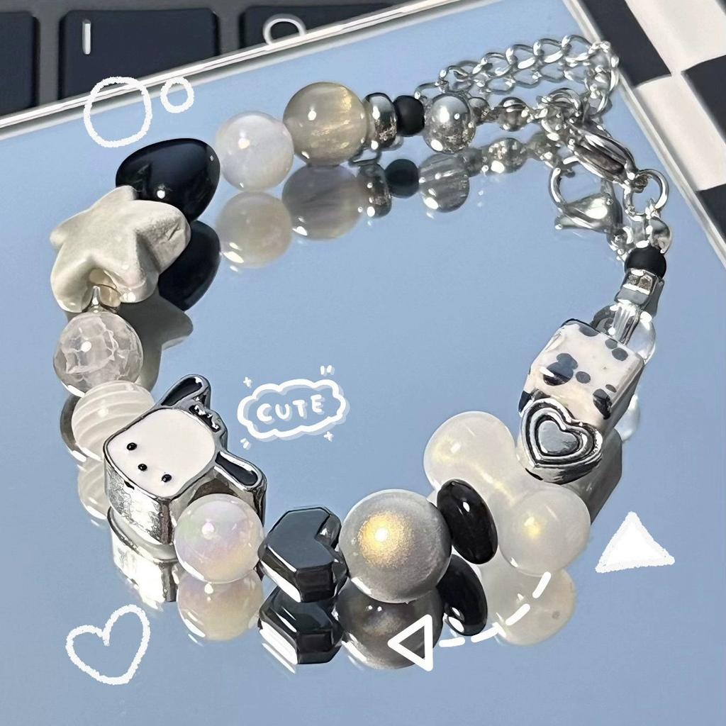 Color Woven Rope Beaded Cat Bracelet Women's New Niche Design High-end Bracelet Bracelet Gift