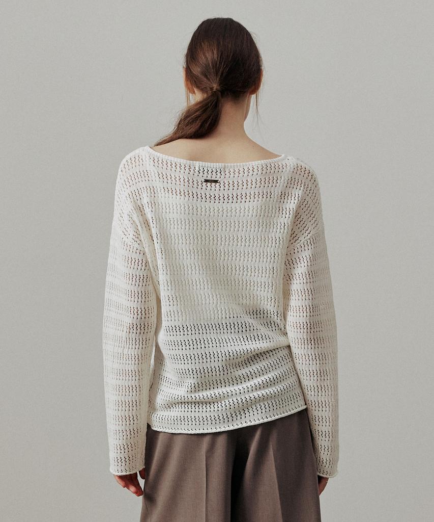ARTID Linen Oversized See-Through Knit_Ivory