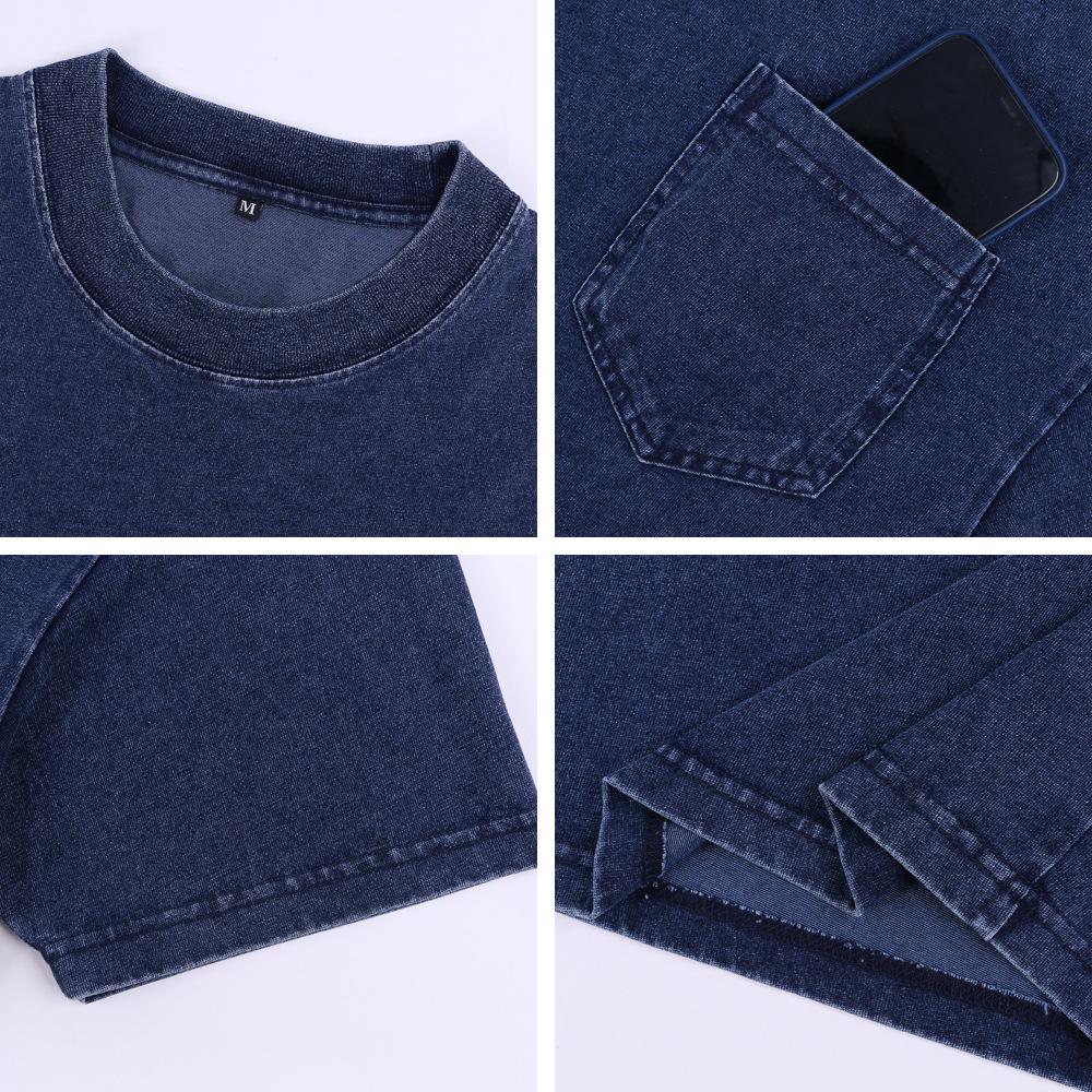 Men's Retro Distressed Washed Heavyweight Pocket Short Sleeve T-shirt