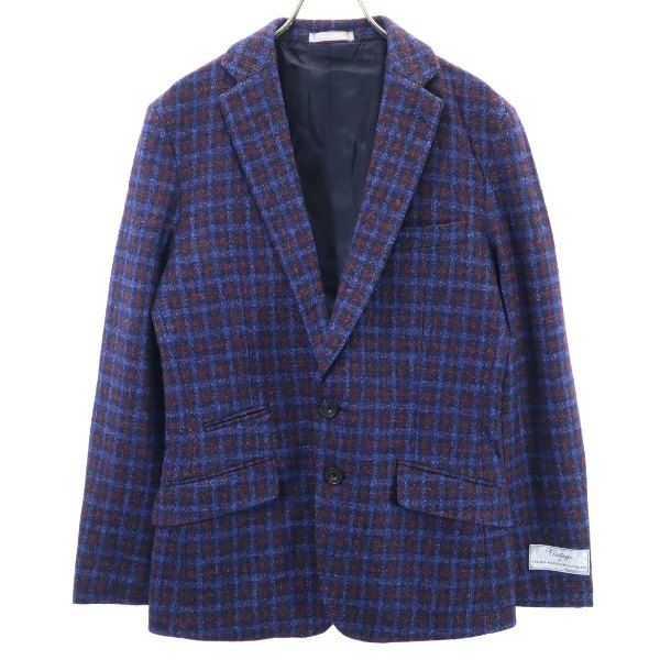 unused HIGH STREET Check Pattern tailored jacket S Bluish Men's Used