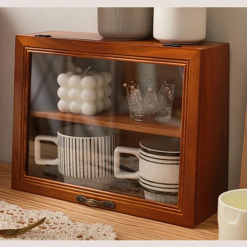 Wood Display Cabinet Table Holder Display Blind Box Handmade Doll Shelf Storage Holders Kitchen Accessories Organizer Racks Book