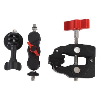 Action Kamera Halterungsklemme Kit Aluminiumlegierung Lenkerhalterung Kameraklemme mit Gelenkarm