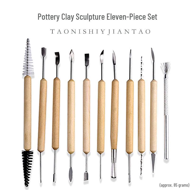 Ceramic & Wood Pottery Clay Sculpting Knife Set
