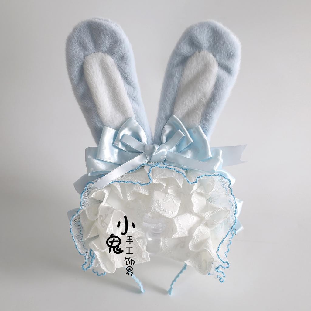 Original Multi-color Lolita Cute Rabbit Ear Headband Polka Dot Bow Rabbit Kc Cute Rabbit Headband Hairpin Hair Accessories