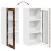 Wall Mounted Glass Cabinet LUCCA Smoked Oak 40 X 31 X 100 Cm