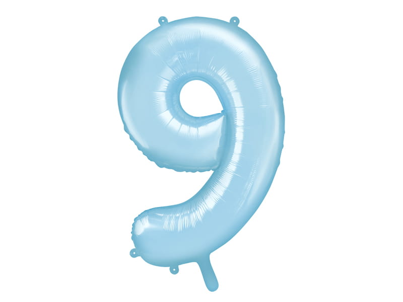 Balon Foliowy Cyfra "9" Błękitny 86 Cm
