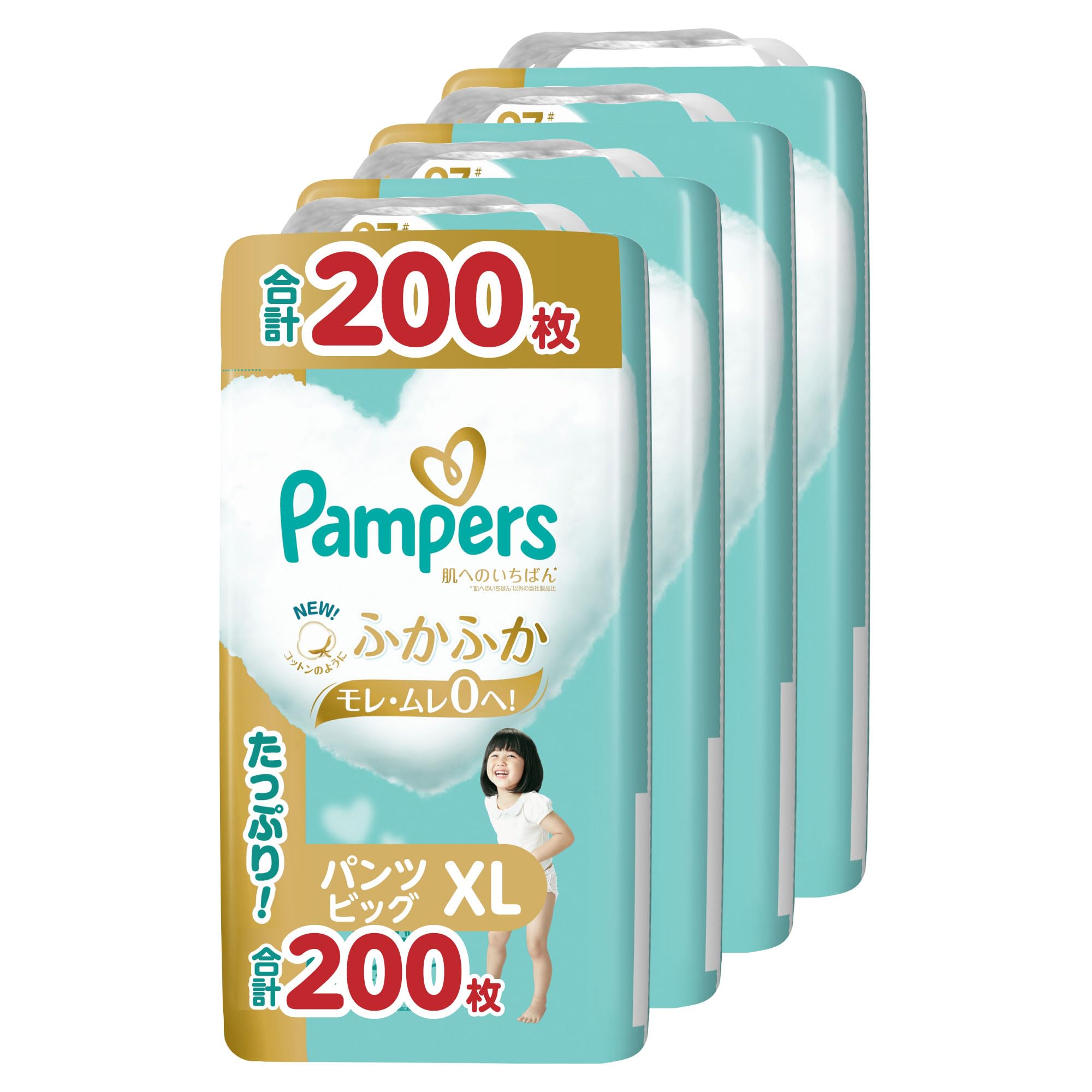 

Большие подгузники Pampers Best for Skin 200 простыней x 4 [размер трусиков] (12-22 кг) (50 упаковок) [Кейс Продукт]