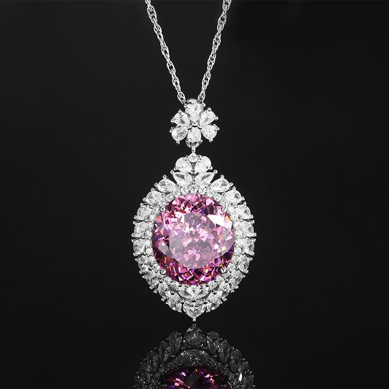 Jewelry Copper Bottom Gold-Plated Simulation Bird'S Nest Cut Egg-Shaped Light Luxury Large Pendant Main Stone 18 * 20