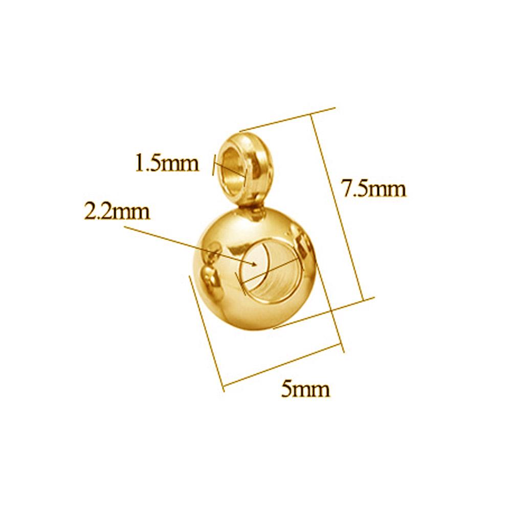 10pcs Stainless Steel Spacer Beads Pendant Charms Clasps Gold Color Bail Beads for DIY Jewelry Making Findings Hole 2-4mm Beads