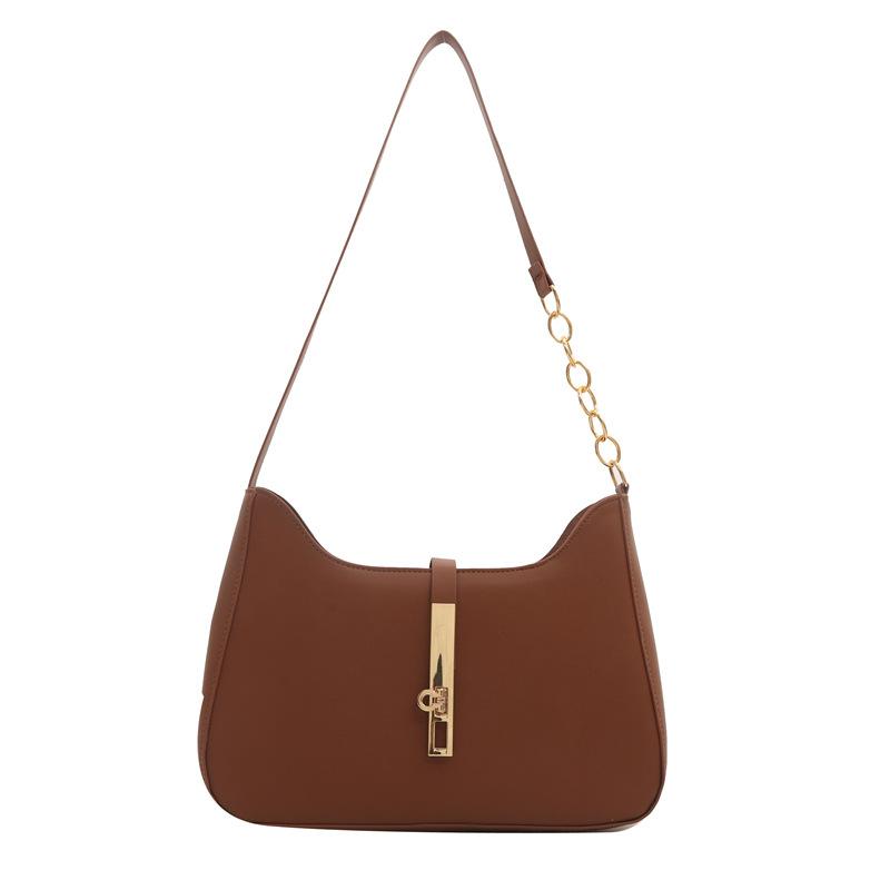 Women'S Bag Spring Small Square Bag Texture Hardware Pu Shoulder Bag Niche High-End Chain Oblique Span Bag