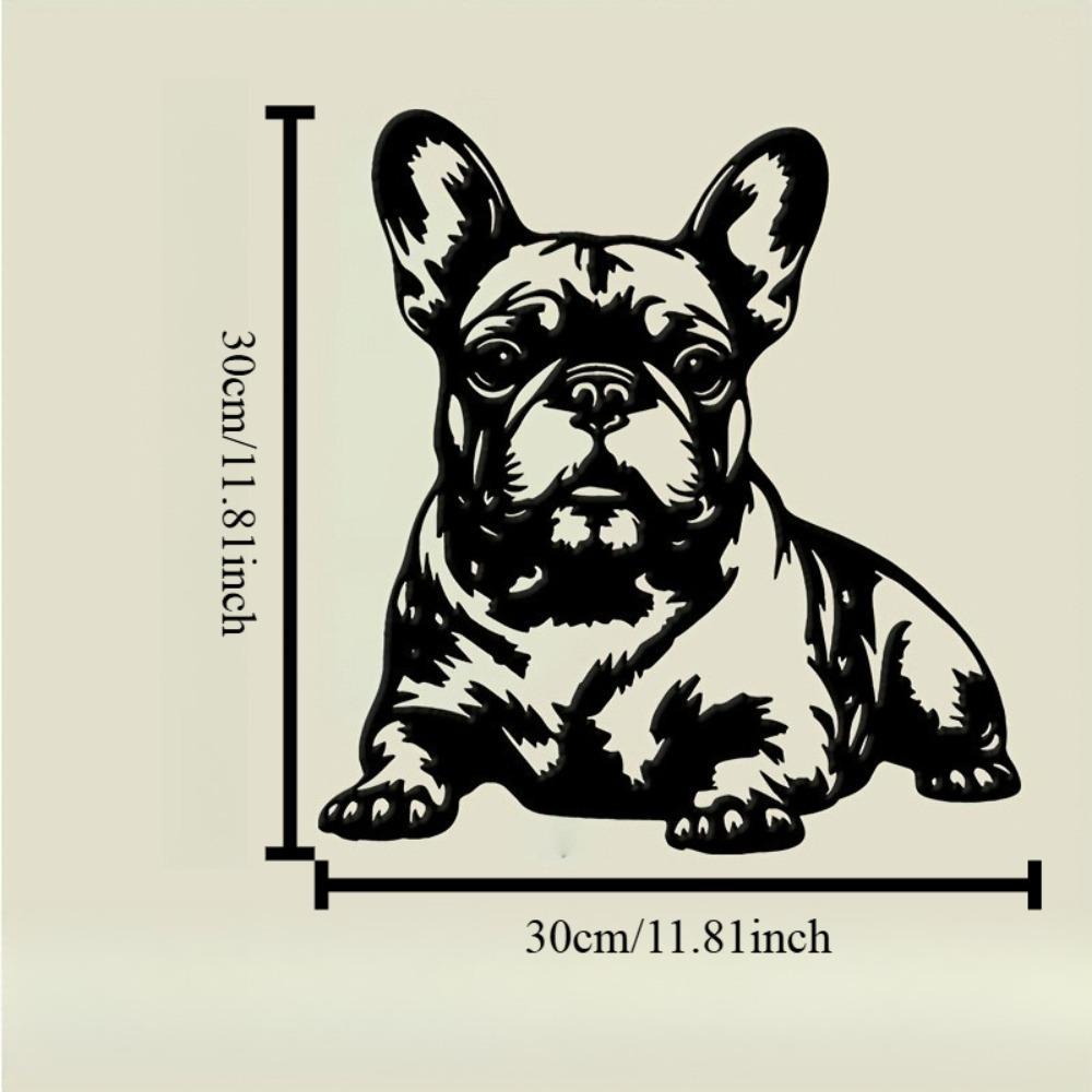 Metal Wall Art Sitting French Bulldog Black Minimalist Design Valentine Easter Wedding Gift Home Patio Cafe Decor 12in
