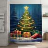 Tuniu Festliche Weihnachts-Badezimmerdeko Duschvorhang-Set Wasserdicht Feiertagsbäume Geschenke Gemütliche Wohnatmosphäre Einzigartiges Design Modern St
