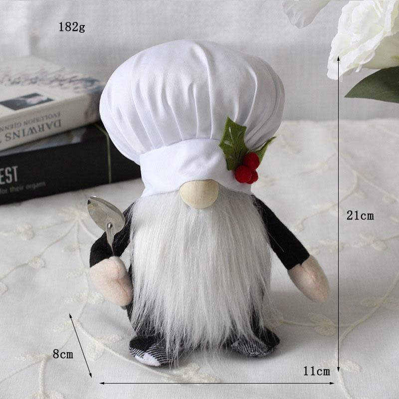 Christmas decorations creative dwarf chef doll festival plush doll chef's day faceless doll