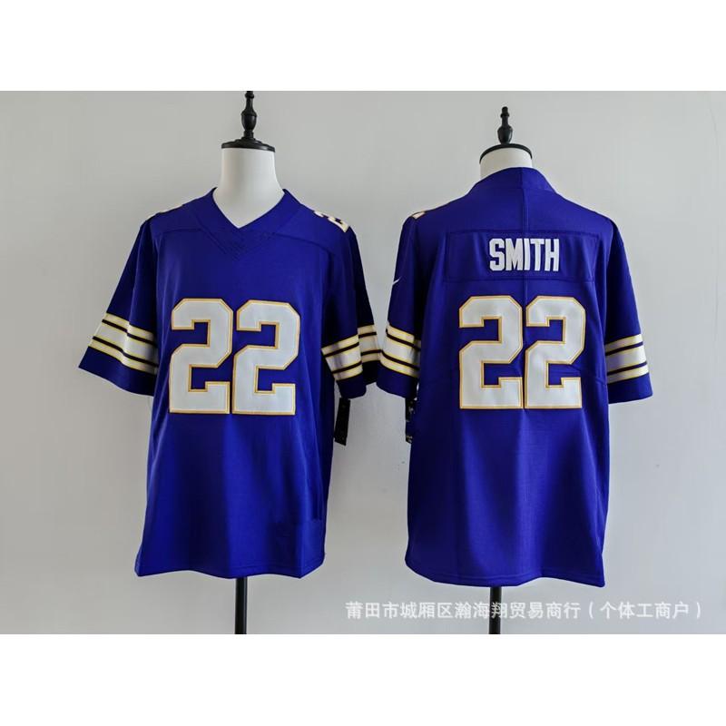 Vikings Team Football Jersey 22 Number Embroidered Rugby Shirt Adult Unisex