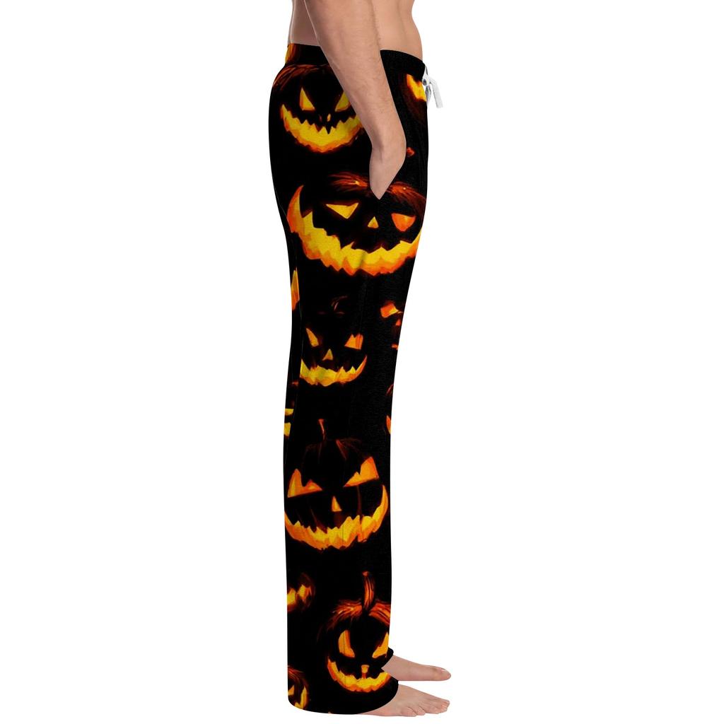 Men's Halloween Print Drawstring Lounge Pants Casual Sleepwear Bottoms Comfortable Fit Relaxed Style