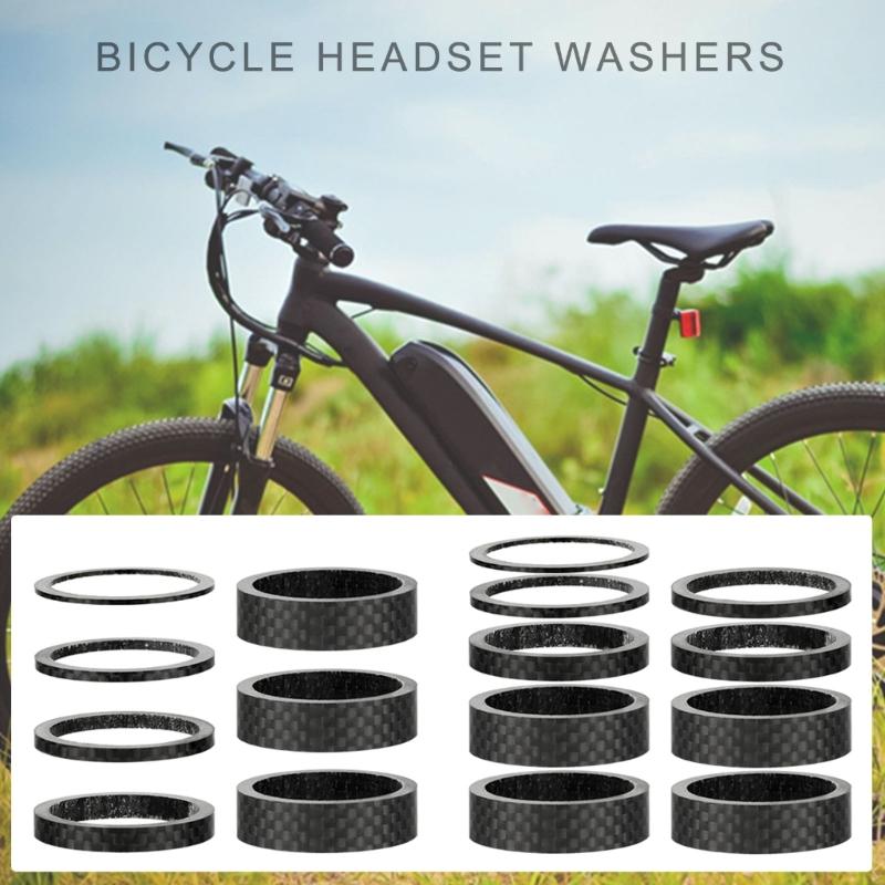 7/9Pcs Carbon Fiber Bicycles Headset Washer Road Bike Stem Headset Spacers 28.6MM Bike Front Fork Stem Washer Enduring