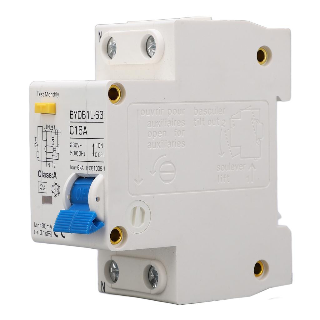 A Type Leakage Protection Switch 16A Single Pole N 30mA Residual Current Circuit Breaker 230V