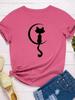 Cat Sit On Moon Print Women T Shirt Short Sleeve O Neck Loose Women Tshirt Ladies Tee Shirt Tops Clothes Camisetas Mujer