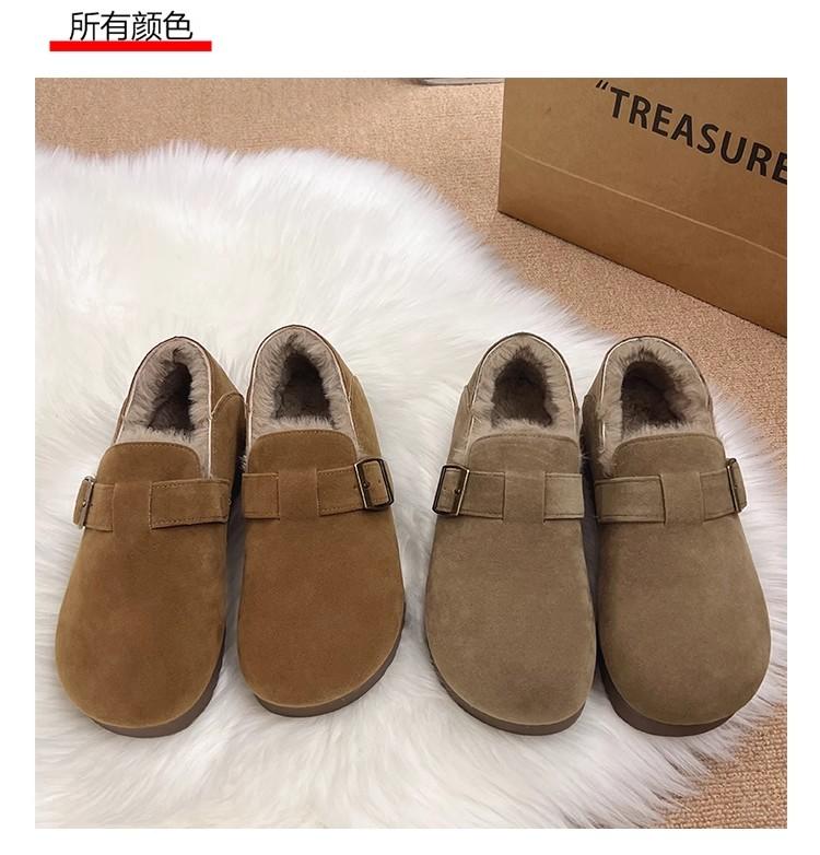 Fleece All-inclusive Retro Birkenstocks Winter New Cotton Shoes Fluffy Shoes Thickened Warm Snow Boots