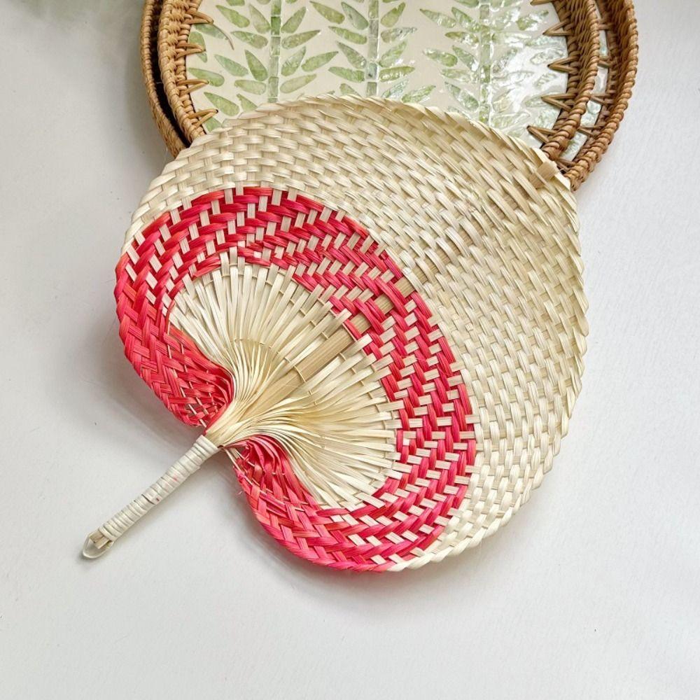 

Natural Bamboo Woven Fan Handmade Straw Fan Artistic Rattan Fan Home Decoration